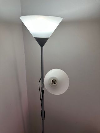 Lámpara pie gris - 2 luces