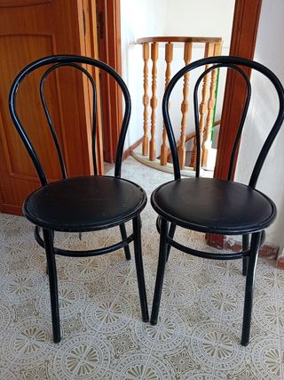 2 Sedie Vintage in Metallo - Nere