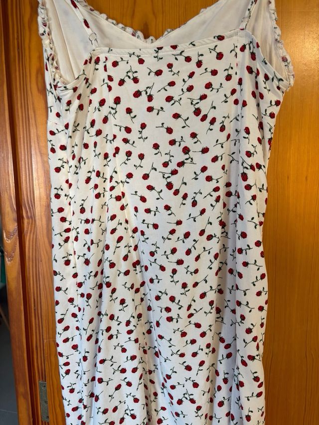 Vestido Bershka rojo y blanco - Talla S