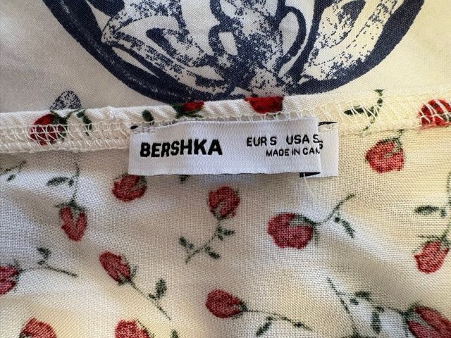 Vestido Bershka rojo y blanco - Talla S