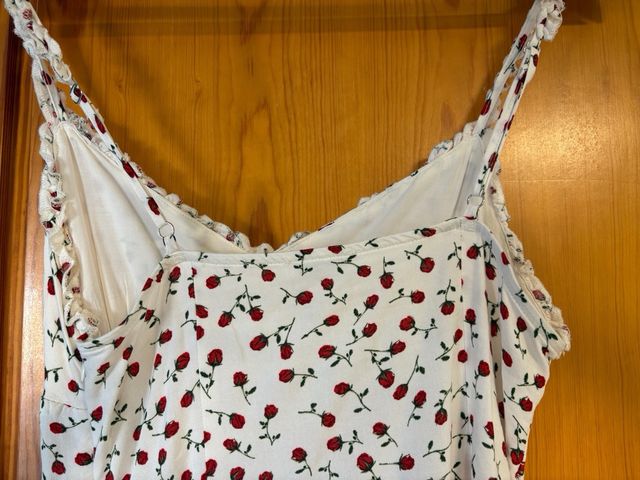 Vestido Bershka rojo y blanco - Talla S