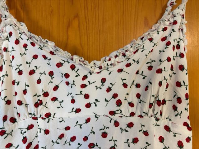 Vestido Bershka rojo y blanco - Talla S