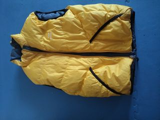 Chaleco Eider azul y amarillo, reversible 