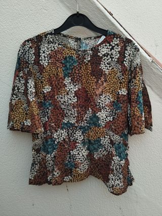Blusa estampada marrón- multicolor