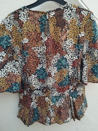 Blusa estampada marrón- multicolor