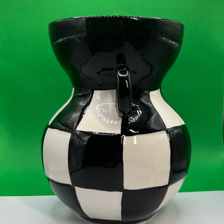 Vaso Ceramica Scacchi B/N