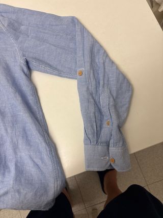 Camisa lino azul niño, T.M (15-16)