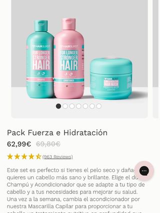 Pack champú, acondicionador y mascarilla Hairburst