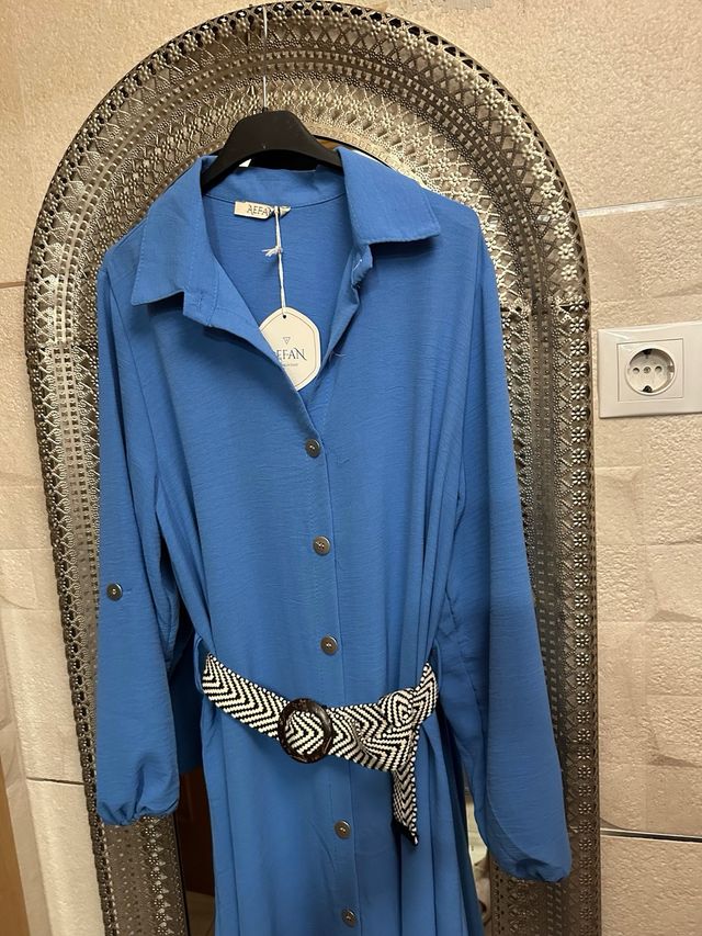 Vestido camisero azul