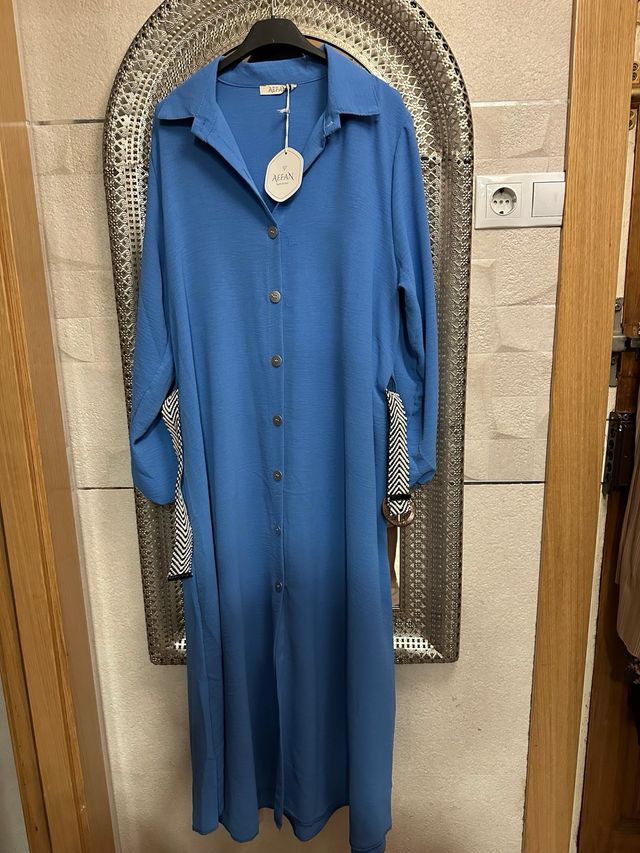 Vestido camisero azul
