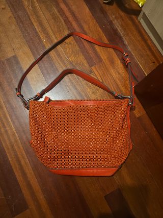 Bolso bandolera tejido rojo