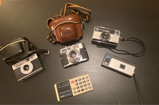 Cámaras vintage + calculadora Casio