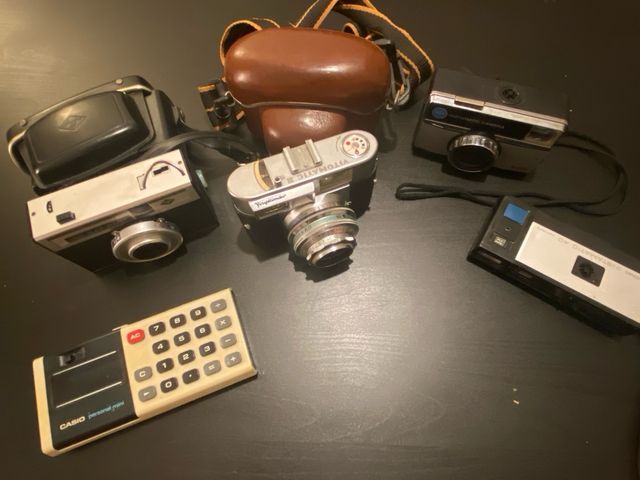 Cámaras vintage + calculadora Casio