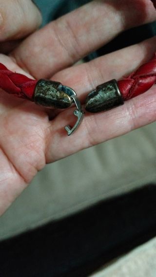Pulseras cuero trenzado - roja y marrón