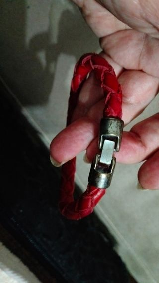 Pulseras cuero trenzado - roja y marrón