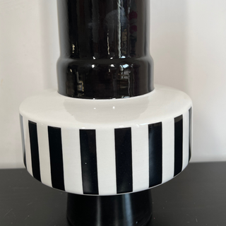 Vaso Ceramica Art Deco bianco/nero