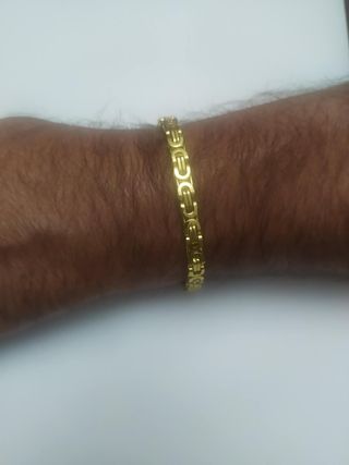 BRACCIALE UOMO MAGLIA BIZANTINA PLACCATO ORO 18 KT