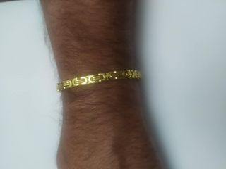 BRACCIALE UOMO MAGLIA BIZANTINA PLACCATO ORO 18 KT