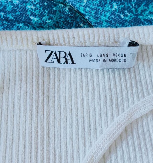 Top crochet Zara blanco roto