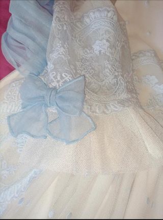 Traje comunión niña blanco-azul