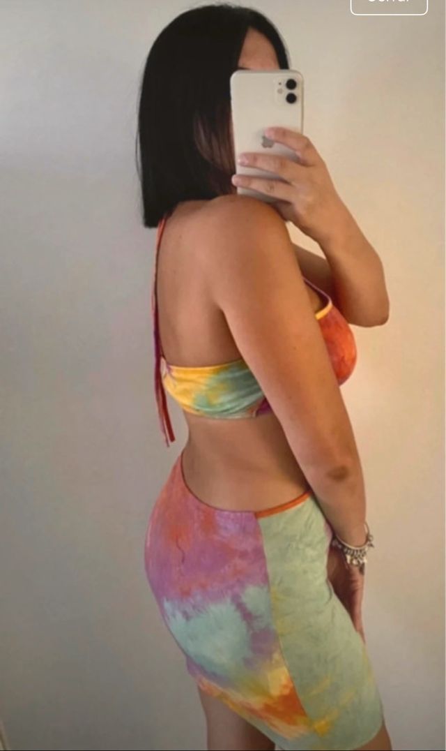 Vestido tie-dye multicolor
