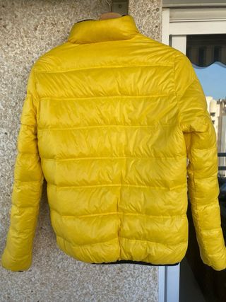 Abrigo Plumas Reversible Mango Capucha