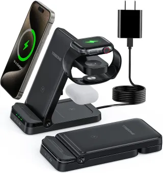 Cargador inalámbrico, cargador rápido plegable 3 en 1