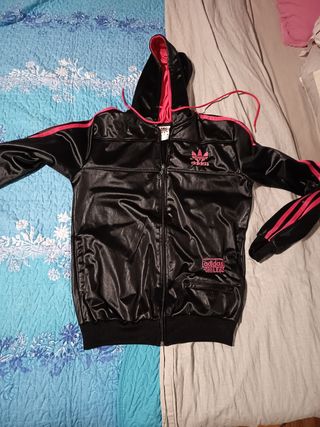 Felpa Adidas vintage nera rosa
