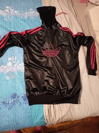 Felpa Adidas vintage nera rosa