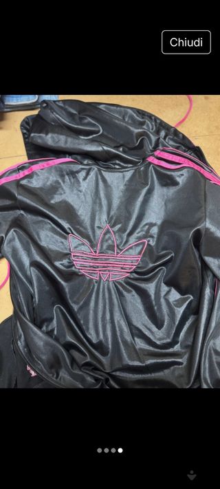 Felpa Adidas vintage nera rosa