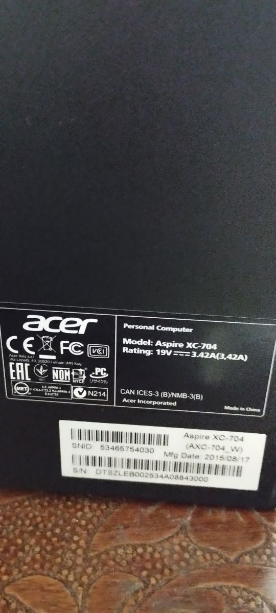 Torre Acer Aspire XC-704 - 500GB
