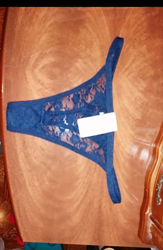 Tangas encaje talla S - Azul y Rosa