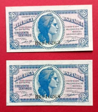 SC 50 Céntimos España 1937 sin circular republica 
