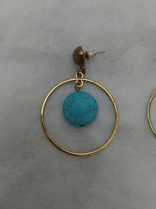 Orecchini Cerchio Turchese Oro
