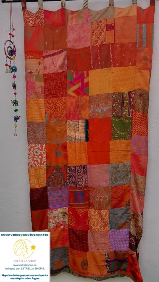 Cortina hecha 2 caras tela De la India.EnvioGratis