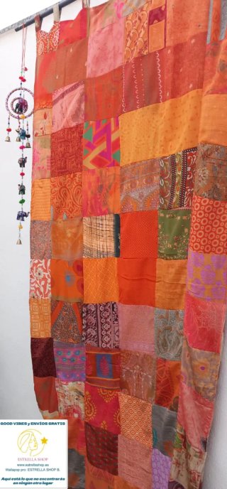 Cortina hecha 2 caras tela De la India.EnvioGratis