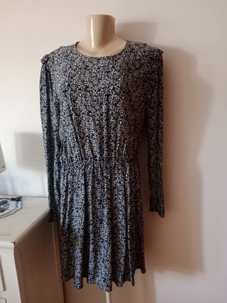 Vestido flores azul y blanco