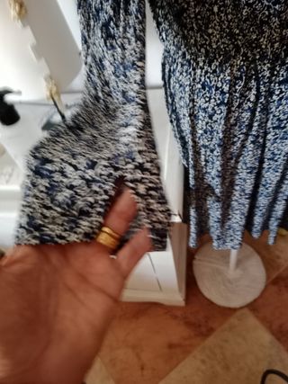 Vestido flores azul y blanco