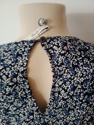 Vestido flores azul y blanco