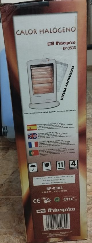 Calentador halógeno eléctrico Orbegozo