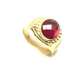 sello oro 18k con piedra con circonita
