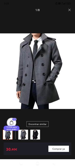 Abrigo gris hombre elegante