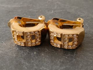 Pendientes Dior Monograma CD dorados con brillante