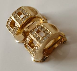 Pendientes Dior Monograma CD dorados con brillante