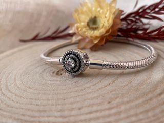 Pulsera plata circulo brillante