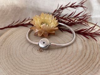 Pulsera plata circulo brillante