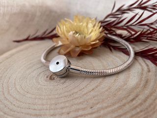 Pulsera plata circulo brillante
