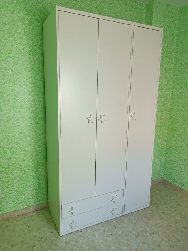 Armario ropero 3 puertas lacado en blanco