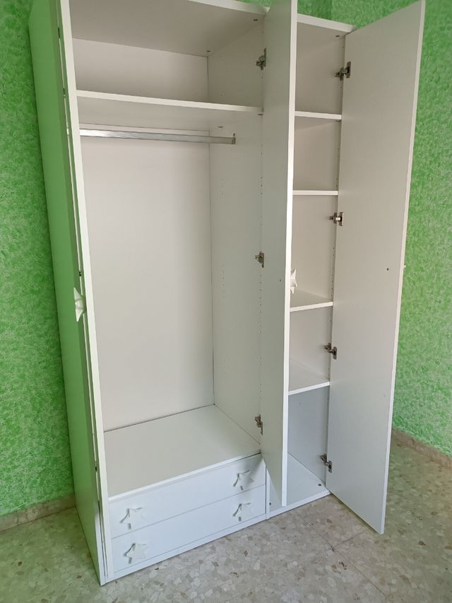 Armario ropero 3 puertas lacado en blanco