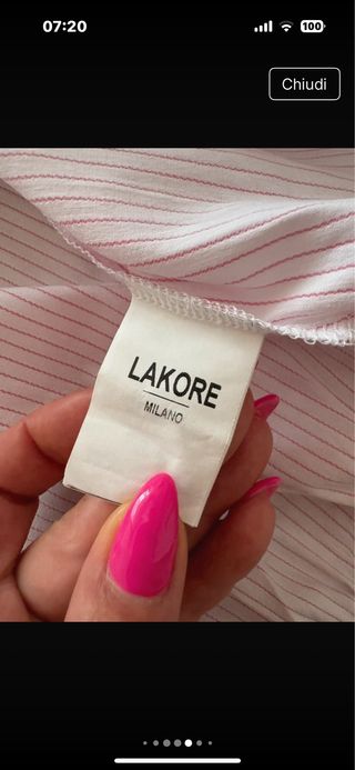 Completo rosa a righe